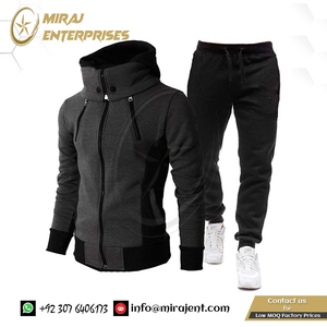 Traje Otoño Invierno chándal hombres trajes Casual sudaderas con capucha de talla grande cálido Zip up sudaderas conjuntos de dos piezas chaqueta + Pantalones Hombre - Product Image 2