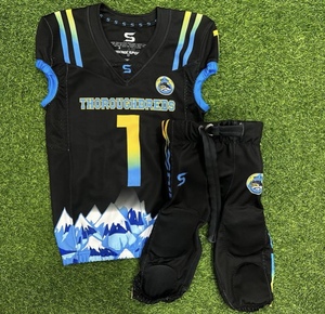 Ensemble d'uniformes de football américain respirant, à séchage rapide, antibactérien, imprimé numérique, vêtements de sport professionnels - Product Image 1