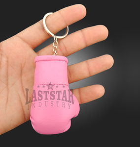 LAST STAR INDUSTRY Custom Mini Boxing Glove Keychain High Quality PU Leather Logo Promotional Carabiners PINK Colour Lightweight - Product Image 1