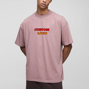 Recién llegado camisetas de gran tamaño para hombre 100% algodón personalizado 3D puff impreso logo alta calidad gota hombro boxy fit Hombre camiseta - Product Image 4