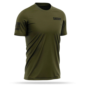 SHERIFF Camiseta de rendimiento transpirable para hombre Camisetas de poliéster Spandex de buena calidad Camisetas de entrenamiento deportivo para hombre - Product Image 3