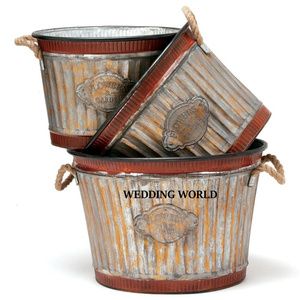 Jardinière vintage galvanisée, finition personnalisée, jardinière design, jardinière en métal décorative classique et élégante - Product Image 3