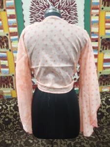 Hecho a mano Boho Hippie estilo Vintage seda Sari modesta blusa corta Crop Top Cinturón estampado Floral mangas campana transpirable fiesta de verano - Product Image 2