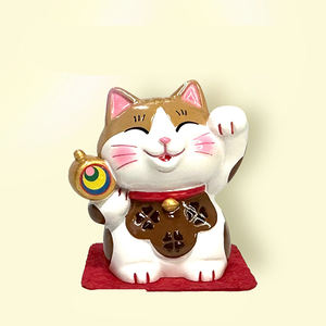 Statue de chat porte-bonheur colorée en fibre de verre personnalisée décoration artisanale sculpture marteau_Souvenirs japonais de bonne qualité - Product Image 1