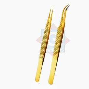 Pince à épiler professionnelle de haute qualité en acier inoxydable pince à épiler beauté dorée - Product Image 1