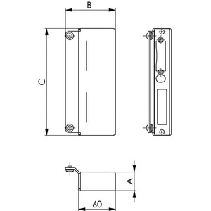 AMF Steel Square 30 mm Counter Case 146ET-30 Waste <b>Bins</b> Product - Product Image 3
