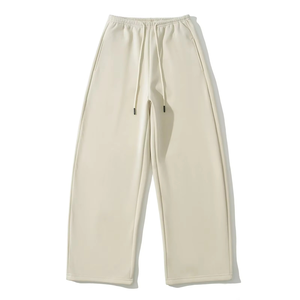Wholesale <b>Women</b> Flare <b>Jogger</b> Polyester/Cotton Breathable Soft Baggy Wide <b>Straight</b> <b>Leg</b> Fleece High-Waisted Elastic Sweatpants - Product Image 5
