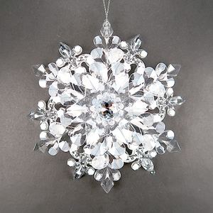 คริสมาสต์ปีใหม่ตกแต่งสีฟ้าคริลิค2ชั้นเกล็ดหิมะเครื่องประดับ - Product Image 3