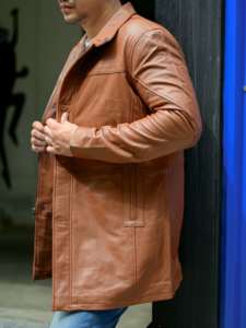 Chaquetas de cuero transpirables 100% para hombre, estilo cómodo con cremallera y cuello levantado, ropa informal para invierno - Product Image 3