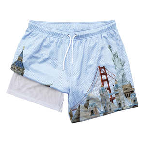 Custom High Street Solid Retro Vintage Streetwear Pantalones cortos de baloncesto de lana con bolsillo de secado rápido Cierre de cordón - Product Image 2