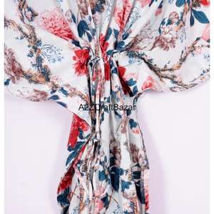 Kaftan pour femmes 100% coton, fait main, robe longue maxi à imprimé floral, robe de plage confortable, style hippie - Product Image 3