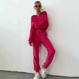 Ensemble pantalon de survêtement et sweat à capuche pour femmes Costumes de jogging 2 pièces pour femmes Survêtement personnalisé Survêtement vierge pour femmes - Product Image 5