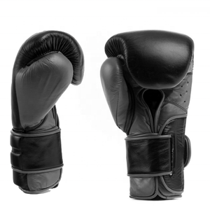 Venta al por mayor de fábrica de cuero PU negro Mua Thai Guantes DE BOXEO - Product Image 2