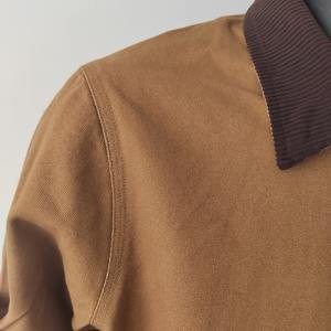 Chaqueta de trabajo de invierno con cuello vuelto de lona en blanco Vintage unisex con cremallera frontal de algodón orgánico Reversible a prueba de viento - Product Image 5