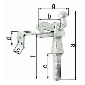 ตัวกั้นประตู เหล็กหล่อสีเทา ชุบกัลวาไนซ์ 6.5 มม. GAH - Product Image 1