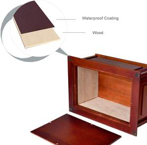 Urnes professionnelles en bois pour cendres humaines Urnes de crémation pour adultes L'intérieur contient une urne de voyage temporaire en plastique de sécurité - Product Image 6