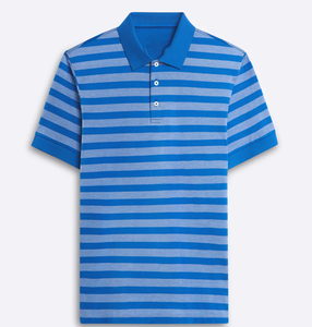 เสื้อโปโลแขนสั้นของผู้ชายแบบพรีเมี่ยมเสื้อคอตตอนผ้าคอตตอนถักลายสีตัดกันพิมพ์โลโก้ตามสั่ง - Product Image 6