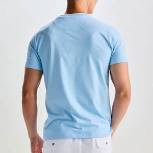 SUPIPIMA T-SHIRT À MANCHES COURTES EN COTON COL ROND EN CAOUTCHOUC LOGO PERSONNALISÉ T-SHIRTS 100% - Product Image 4