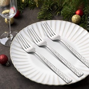 Hot Selling Metal <b>Forks</b> with Hammered Design Handle Premium Quality <b>Fork</b> For Wedding Tableware Decoration Restaurant - Product Image 2