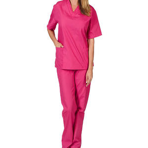 Col V personnalisé manches courtes infirmières gommages hôpital médical gommages uniformes pour les femmes - Product Image 6
