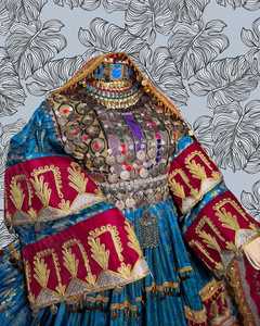 Bohemian Embroidered Anarkali <b>Dress</b> With Contrast Color Long Sleeve Floor Length A-Line Style <b>For</b> Women <b>Wedding</b> <b>Dresses</b> - Product Image 5