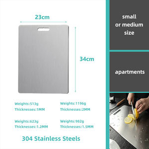 Tagliere doppio lato 304 acciaio inossidabile tagliere doppio lato tavolo da <span class=keywords><strong>lavoro</strong></span> per cucina - Product Image 5