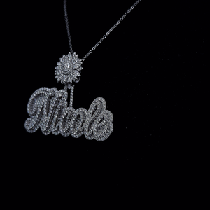 Colgante de Hip Hop de Plata de Ley 925 personalizado con VVS Moissanite Diamond Ice Letter Name GIA Certified Colgantes personalizados - Product Image 4