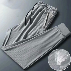 กางเกงปรับแต่งอากาศทรงหลวมผ้าไอซ์ซิลค์ทรงหลวมไซส์ใหญ่ผ้าตาข่ายบางมีเชือกผูกออกแบบโลโก้ได้ตามต้องการ - Product Image 6