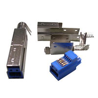 Conector USB 3.0 Tipo B Macho de Ariba Technology, Montaje por Soldadura, Acabado de Contacto de Estaño (Latón/Bronce Fosforoso), UL94V-0, Resistente al Fuego
