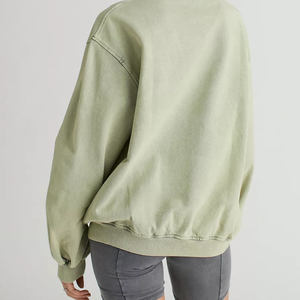 Mujeres Hip Hop Pullovers Street Style Sudaderas Venta al por mayor OEM Pullover Liso Cuello redondo Sudaderas para mujeres - Product Image 6