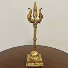 Fait à la main en laiton doré saint Shiva Trishul avec poignée Sculptures Figurine Statue déclaration pièces décor articles cadeaux - Product Image 2