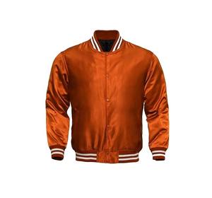 Veste de baseball universitaire de haute qualité pour hommes Bomber en satin de soie à col montant avec logo avant vente en gros veste universitaire - Product Image 1