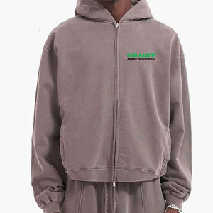 Venta al por mayor personalizado hombres Vintage Boxy Fit sudaderas con capucha 100% algodón francés Terry cubierta costura diseño piedra lavado raglán invierno - Product Image 6