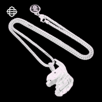Pendentif chien robot personnalisé plaqué argent 925 pour homme et femme, serti de diamants moissanite, bijoux tendance hip hop, streetwear pour rappeurs.