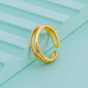 Trendy Gold-Plated Fashionable Cluster <b>Rings</b> 192422 <b>Finger</b> <b>Ring</b> with Wings Shape and Number Inlay Gift for Islam - Product Image 1