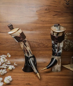 Soporte de cuerno para beber Vikingo, estilo Animal, Material orgánico hecho a mano ecológico, decoración del hogar para vino, hidromiel, taza de cerveza - Product Image 4