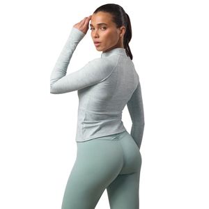 Chaqueta Deportiva Transpirable para Mujer, Color Verde Menta, con Cierre Completo, Cuello Alto, para Entrenamiento Físico - Product Image 2