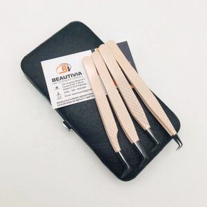 Pince à cils professionnelle en acier inoxydable solide outils d'extension de cils enduits de poudre nue forte adhérence caractéristiques pointues - Product Image 3