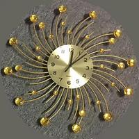 Surdimensionné 3D Or Décor À La Maison Silencieux Quartz Métal En Gros Marque Montre-Bracelet Horloge Murale Tout Métal Matériel De Luxe Date