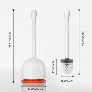 HOLAMOPA Brosse de toilette créative de style nordique orange, ensemble de brosse de nettoyage moderne en forme de <span class=keywords><strong>coquille</strong></span>, ouverture automatique avec base - Product Image 6