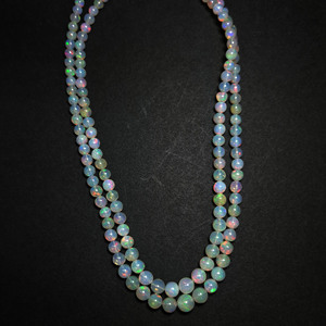 Piedra de ópalo etíope natural Rondelle cuentas lisas hebra 4-7 MM 18 pulgadas 53 CT cuentas de ópalo Etíope para la fabricación de joyas - Product Image 3