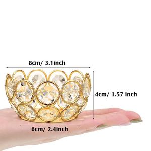 Portavelas de cristal rodeado de oro brillante, portavelas de luz de té brillante, portavelas de boda de lujo para vender - Product Image 4