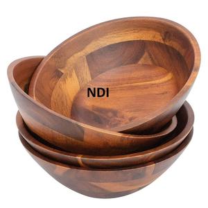 Top Quality Natural Finishing <b>Popcorn</b> Noodles And More Catering Used Serving Bowl Wooden Bowl Tableware Decor Salad Serving Bowl - Product Image 4