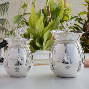 Handi Plateado en Plata con Diseño Floral Decorativo para Bodas - Product Image 6