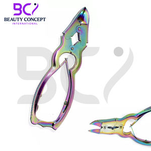 Ensemble de pédicure professionnel 4 pièces en acier inoxydable multicolore avec coupe-ongles et limes, ouverture large, lame courbée, durable, pour podologie - Product Image 2