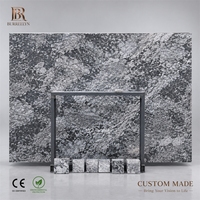 Dalles de marbre gris naturel à prix abordable, découpées sur mesure, polies, durables et imperméables pour salle de bain, cuisine, extérieur et villa