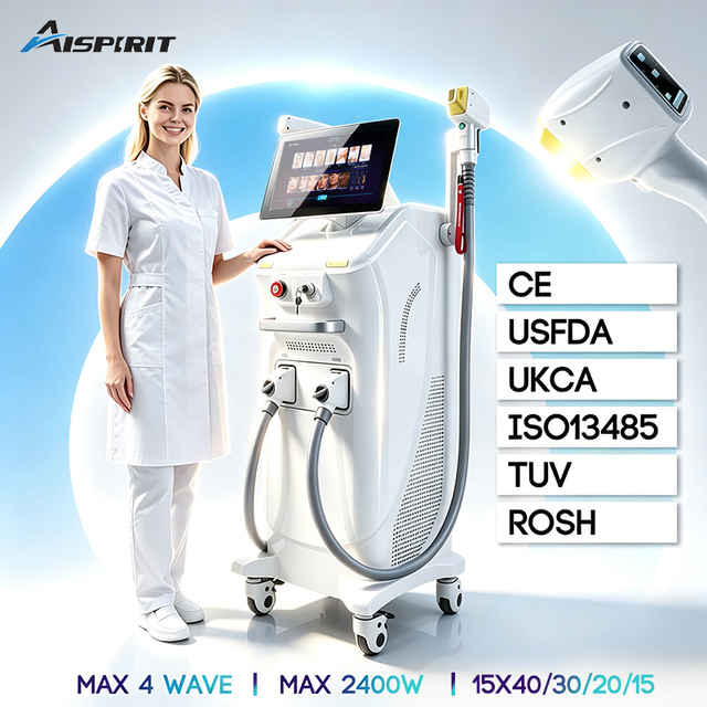 Hottest 510K CE 4 Wavelength Diode Laser for Hair Removal Hair Diode 808nm Laser Machine China 2025
