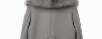 Veste en laine d'oie réversible pour femme, chaude, écologique, imperméable, coupe-vent, respirante, séchage rapide, avec pompons en fourrure et fermetures éclair