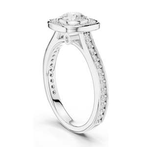 Bague de fiançailles halo avec diamant de laboratoire rond brillant de 1,066 carats, clarté VVS-VS EF, or 18 carats, 14 carats, 10 carats et argent 925, moissanite - Product Image 5