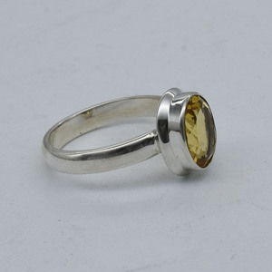 แหวนเงินแท้ 925 สไตล์โบฮีเมียน สำหรับทุกเพศ ขายส่ง ประดับด้วยพลอยซิทรินทรงรีธรรมชาติ ขนาด 7x9 มม. ดีไซน์สวยงาม ขายส่งจำนวนมาก - Product Image 3